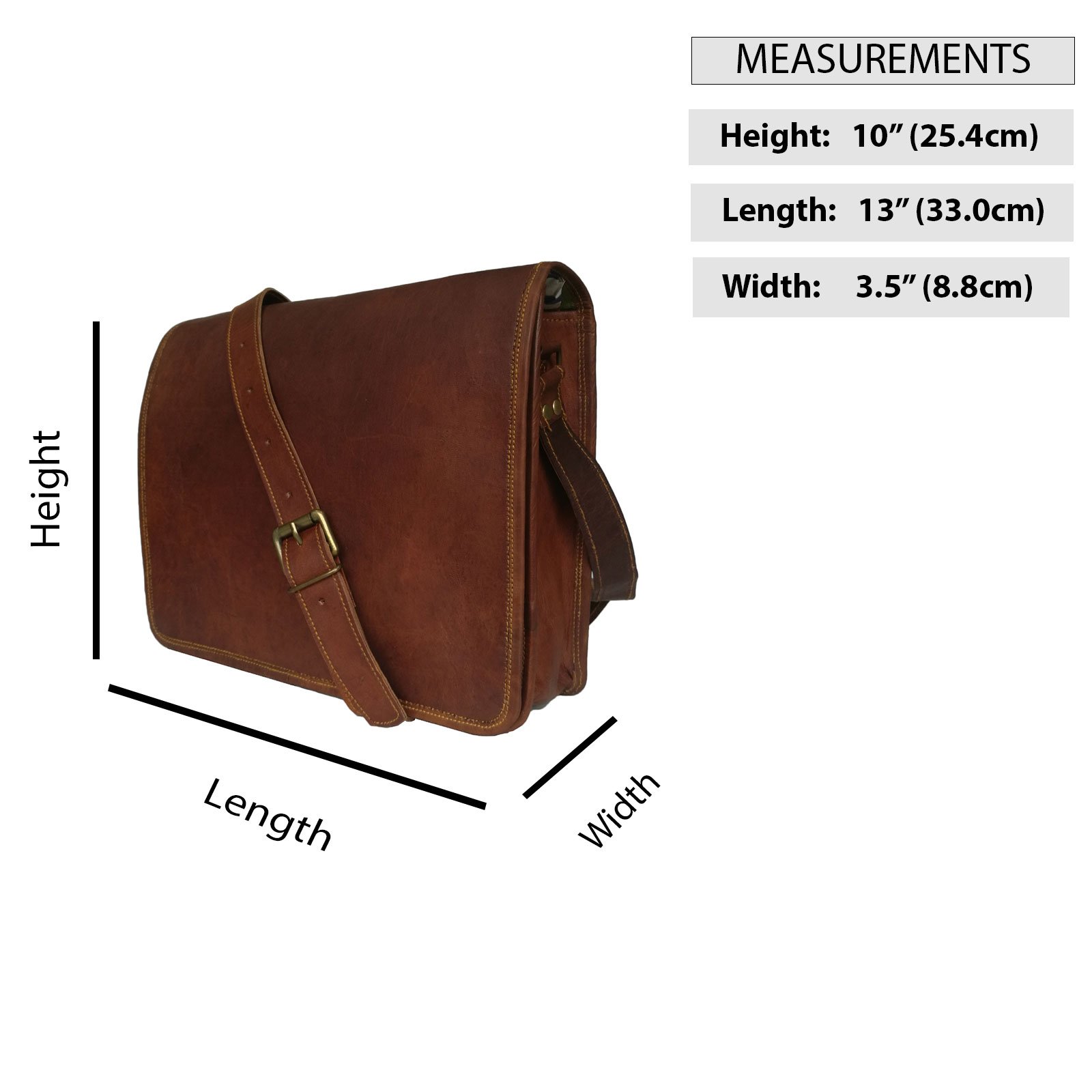 Genuine Leather Crossbody Full Flap Messenger Magnetic Snap Men Shoulder Bag